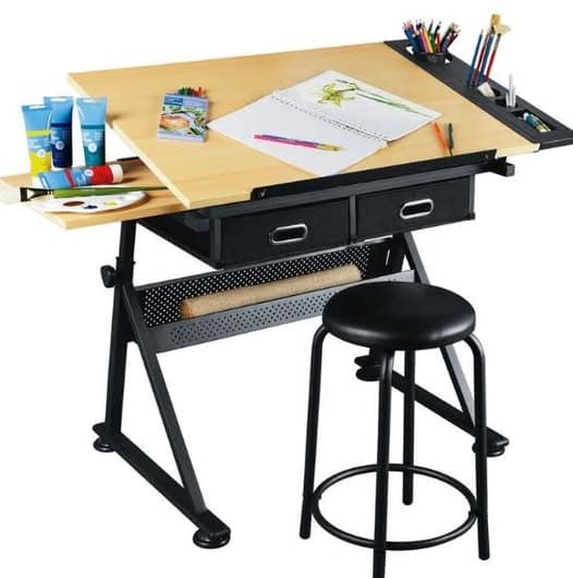 A drafting table and stool offered by Sandra Sherrill in the Oak Bay Local Facebook group